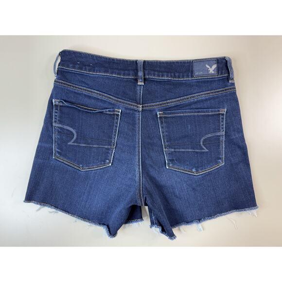 American Eagle Womens Hi-Rise Shortie Jean Shorts 10 Cutoff Preppy Beachy Boho - Picture 10 of 12